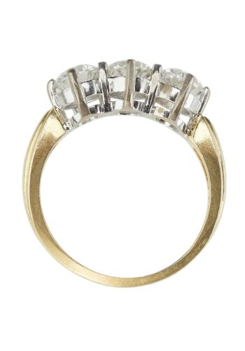 Ca. 1970 - Vintage Engagement Ring / Threestones ring, incl. Gemstones certificate! - Image 6