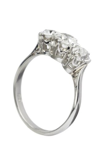 Ca. 1950 - Three stones Vintage Engagement ring, with Jewellery appraisal! - Image 6