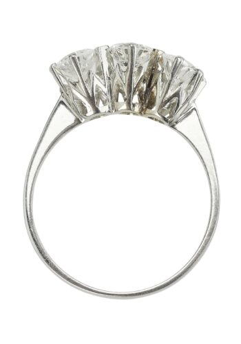 Ca. 1960 - Three Stones Diamond Engagementring, English Vintage - Image 6