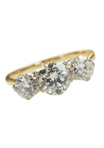Ca. 1970 - Three stones Diamondring / Engagement ring - Image 3