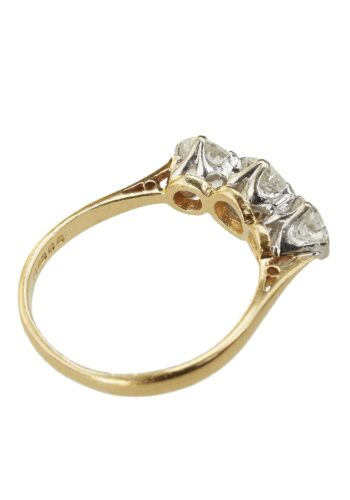 Dated 1975 - Threestones Diamondsring / Engagement ring, incl. Gemstones Certificate! - Image 5