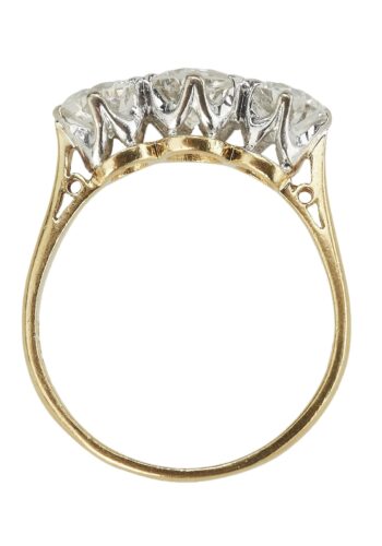 Dated 1975 - Threestones Diamondsring / Engagement ring, incl. Gemstones Certificate! - Image 6