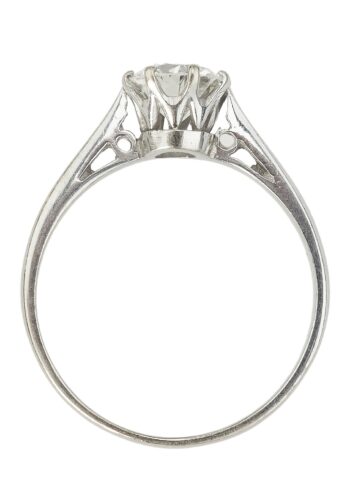 Ca. 1970 - Brilliant Solitaire Engagementring, incl. Diamond Certificate! - Image 6