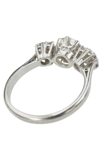 Ca. 1970 - Vintage Platinum Diamondsring / Engagement ring with Gemstones Certificate - Image 5