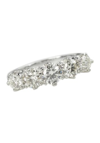 Ca. 1950 - Five-Stones Vintage Engagement ring incl. Gemstones appraisal! - Image 3