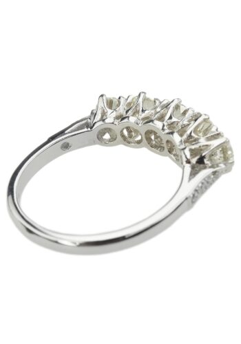 Ca. 1950 - Five-Stones Vintage Engagement ring incl. Gemstones appraisal! - Image 5