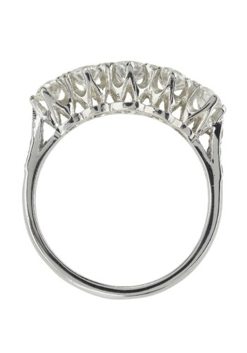 Ca. 1950 - Five-Stones Vintage Engagement ring incl. Gemstones appraisal! - Image 6