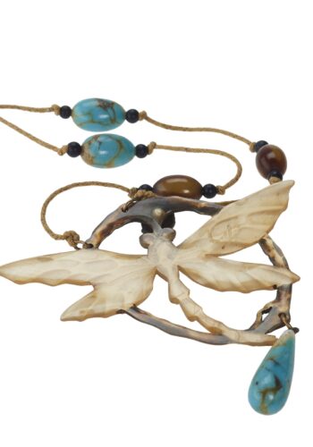 Ca. 1900 - Art nouveau Horn Necklace, "Dragonfly" by GIP Georges Pierre - Image 3