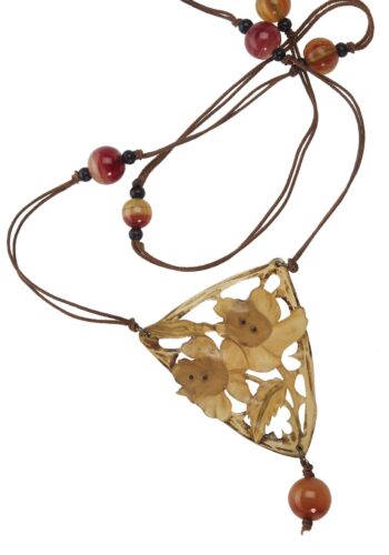 Ca. 1900 - Horn Necklace with Glass pearls of Art nouveau France - Image 4