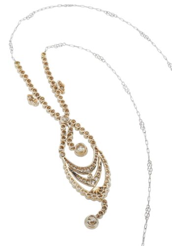 Ca. 1910 - Diamonds Necklace from Edwardian, incl. Gemstones certificate! - Image 4