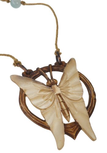 Ca. 1900 - Horn Necklace Butterfly Art nouveau France - Image 3