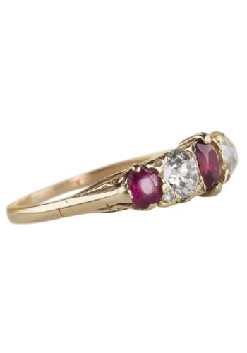 Ca. 1910 - Rubies & Diamonds Five-Stone Engagement Ring - Image 3