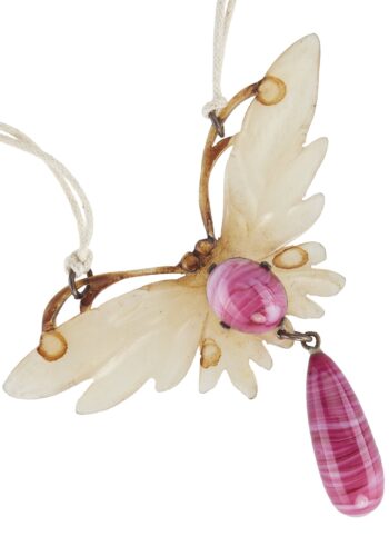 Ca. 1900 - Horn Necklace with Glass pearls Elizabeth Bonté Art nouveau France - Image 3