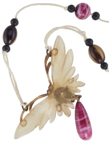 Ca. 1900 - Horn Necklace with Glass pearls Elizabeth Bonté Art nouveau France - Image 4