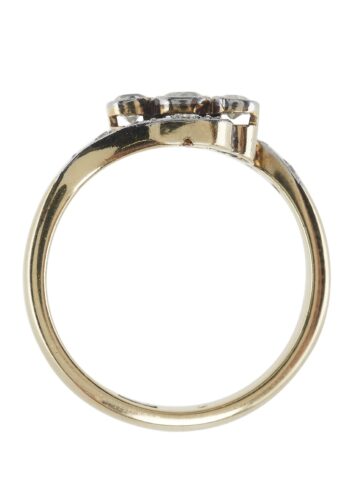 Ca. 1910 - Art Nouveau Gold Ring with Diamonds - Image 5