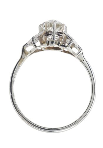 Ca. 1930 - English Art déco Engagementring / Diamonds ring 18K - Image 5