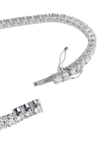 Ca. 1990 - Vintage Diamonds Tennis Bracelet, incl. Gemstones certificate! - Image 4