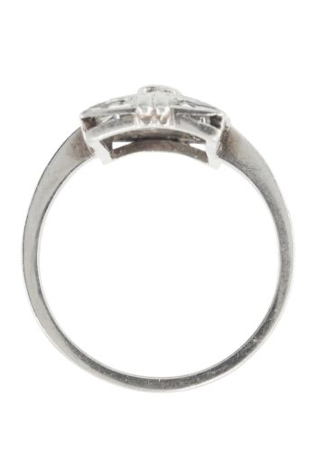 Ca. 1920 - Art Deco Gold & Platinum Ring with Diamonds - Image 5