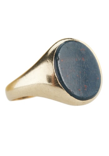 Dated 1937 - Signet Ring with Blood Jasper - Image 3