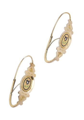 Ca. 1820 - "Poissardes" French Earrings with Enamel decorations - Image 3