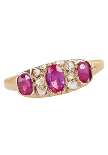 Ca. 1910 - Ring with Ruby and Diamonds, Art Nouveau - Image 3