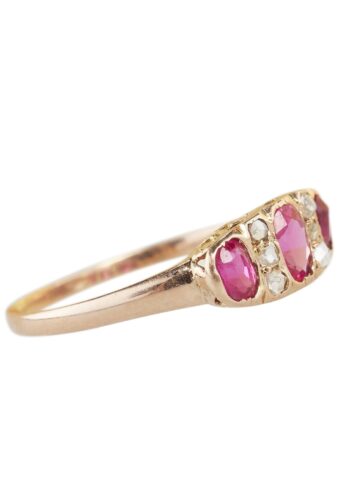 Ca. 1910 - Ring with Ruby and Diamonds, Art Nouveau - Image 4
