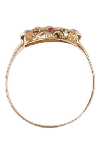 Ca. 1910 - Ring with Ruby and Diamonds, Art Nouveau - Image 5