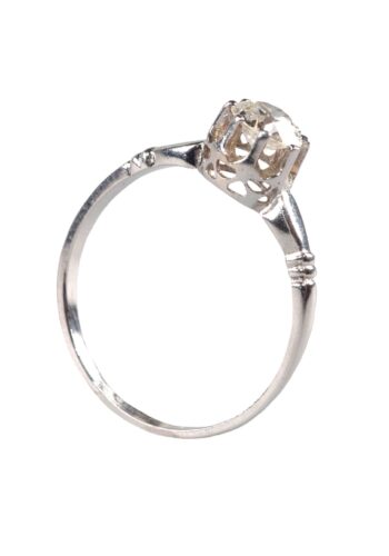 Ca. 1930 – Diamond solitaire engagement ring, Art déco - Image 3