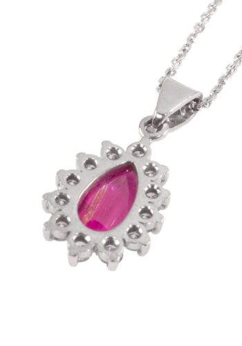 Ca. 1970 - Ruby pendant with diamonds, Vintage - Image 5