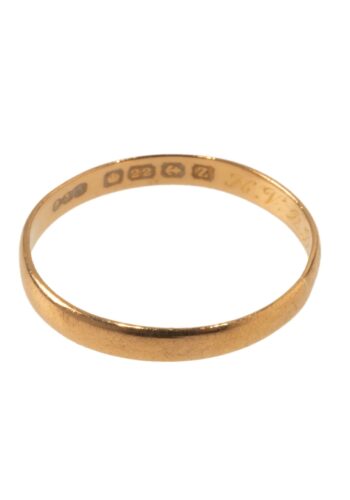 Dated 1925 - Wedding band 22 ct gold, England - Image 3