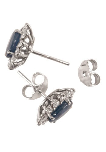 Ca. 1980 – Earings with sapphires and diamonds, Italy - Image 3