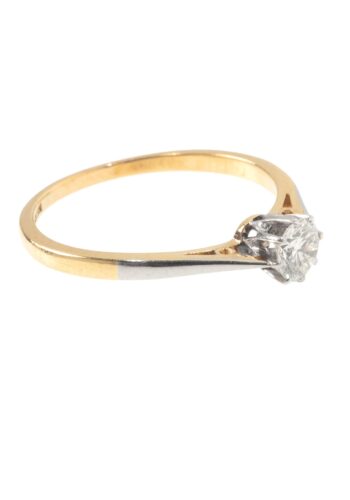 Ca 1970 - Vintage engagement ring with diamond solitaire - Image 3