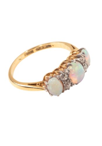 Ca. 1910 - Opal diamond ring from England - Image 3