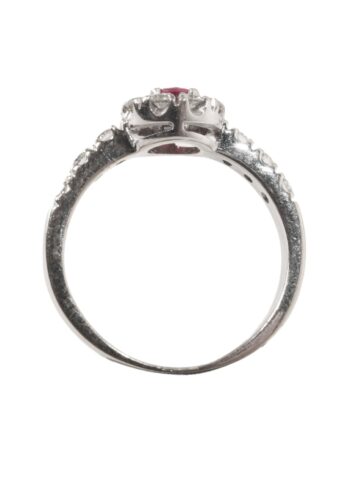 Ca. 1980 - Diamond cluster ring with ruby - Image 5
