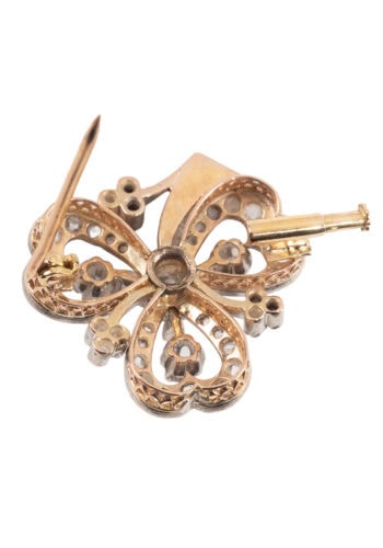 Ca. 1880 - Diamond cloverleaf brooch - Image 3