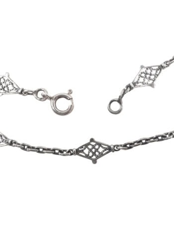 Ca. 1900 - Art Nouveau silver necklace - Image 3