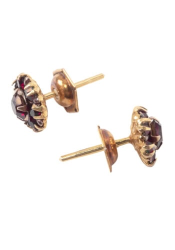 Ca. 1960 - Gold stud earrings with garnet - Image 3