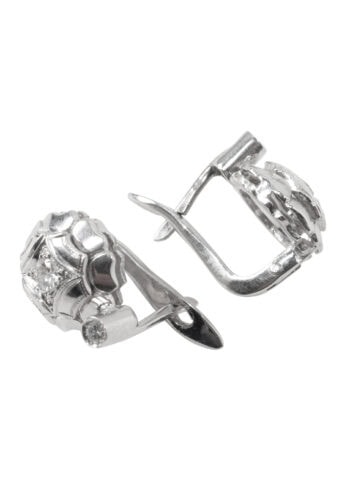 Ca. 1910 - Italian white gold earrings - Image 3