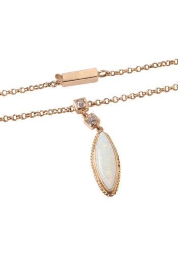 Ca. 1950 - Gold necklace with opal and diamonds - Image 3