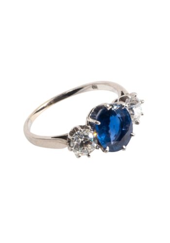 Ca. 1950 – Vintage sapphire ring with gemstones certificate! - Image 3