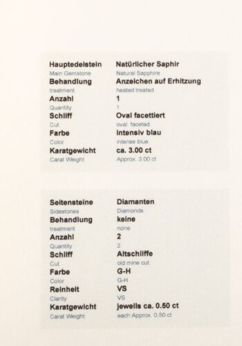 Ca. 1950 – Vintage sapphire ring with gemstones certificate! - Image 7