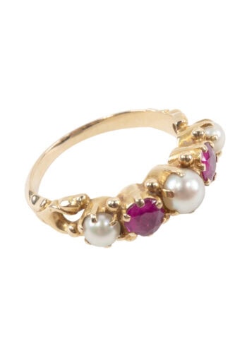 Ca. 1960 - Ruby ring with pearls - Image 3