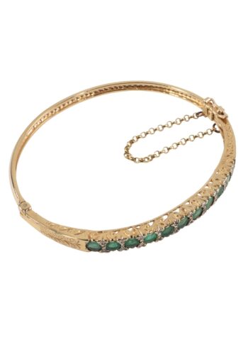 Ca. 1980 - Vintage emerald bangle with diamonds - Image 3