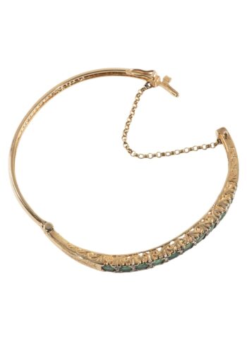 Ca. 1980 - Vintage emerald bangle with diamonds - Image 4