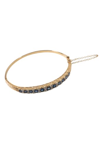 Ca. 1980 - Vintage sapphire bangle with diamonds - Image 3
