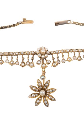 Ca. 1890 – Necklace in gold with pearls - Image 4