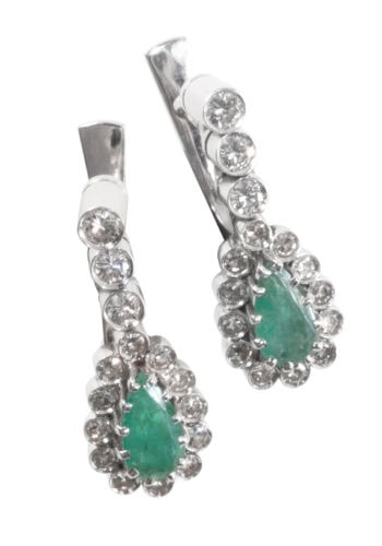 Ca. 1970 - Vintage emerald diamond earrings - Image 5