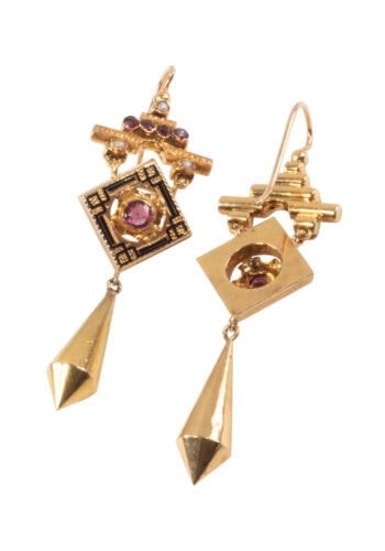 Ca. 1870 – Gold earings Napoléon III. - Image 3