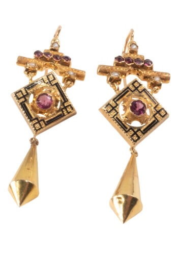 Ca. 1870 – Gold earings Napoléon III. - Image 4