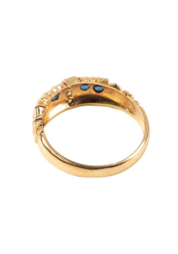 Dated 1990 – Band ring with sapphires and diamonds - Image 4